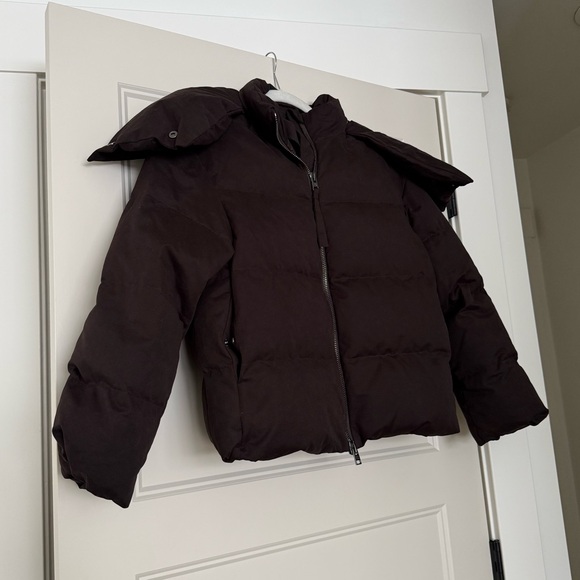 Banana Republic Short Puffer Coat, Chocolate Ganache Brown - Picture 7 of 10